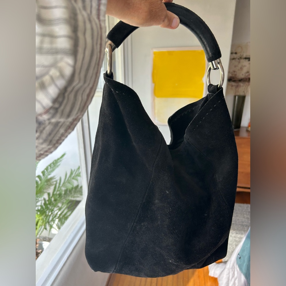 Prada Black Suede Bucket Bag